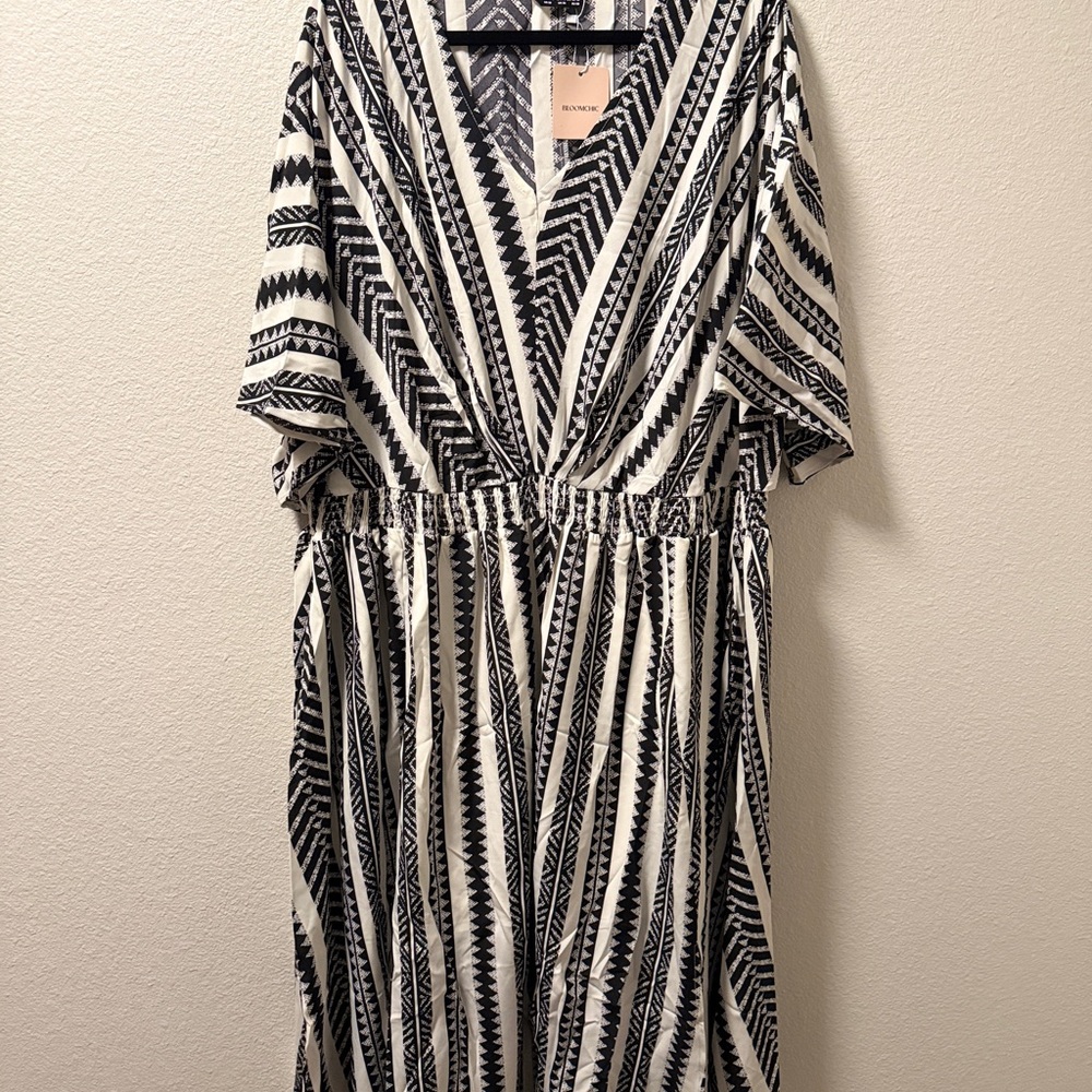 Black and White Patterned Maxi Sundress